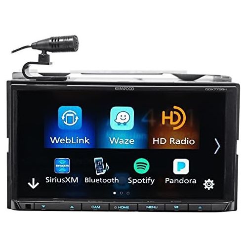  Kenwood DDX775BH In-Dash 2-DIN 6.95 Touchscreen DVD Receiver with Spotify, Waze, YouTube and Pandora via Weblink