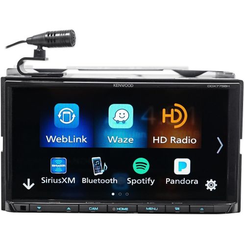  Kenwood DDX775BH In-Dash 2-DIN 6.95 Touchscreen DVD Receiver with Spotify, Waze, YouTube and Pandora via Weblink