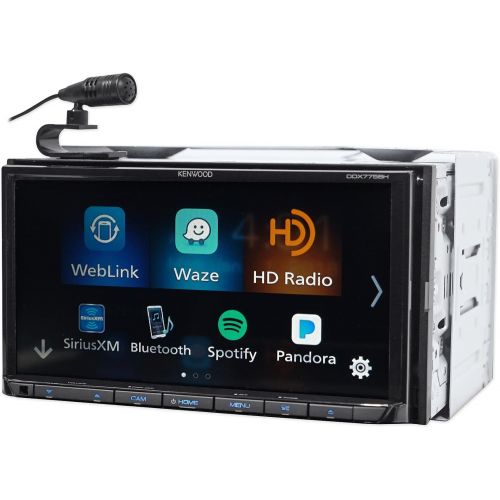  Kenwood DDX775BH In-Dash 2-DIN 6.95 Touchscreen DVD Receiver with Spotify, Waze, YouTube and Pandora via Weblink