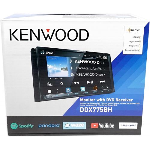  Kenwood DDX775BH In-Dash 2-DIN 6.95 Touchscreen DVD Receiver with Spotify, Waze, YouTube and Pandora via Weblink