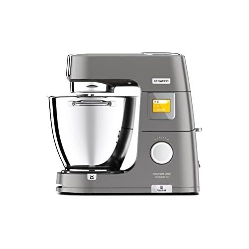  [아마존베스트]Kenwood Titanium Chef Patissier XL KWL90.034SI  Food Processor with Built-In Scales & 7 L Mixing Bowl with Heat Function, 1400 Watt, Includes 4-Piece Patisserie Set, Silver