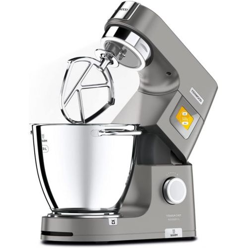  [아마존베스트]Kenwood Titanium Chef Patissier XL KWL90.034SI  Food Processor with Built-In Scales & 7 L Mixing Bowl with Heat Function, 1400 Watt, Includes 4-Piece Patisserie Set, Silver