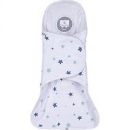 Support Swaddle by Kepi - Swaddle Blanket with Patented Head, Neck and Spine Support  Hip-Healthy Approved, Swaddle Wrap for Newborns and Infants (Blue Stars)