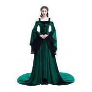 Keppler Womens Medieval Costume Renaissance Victorian Dress Floor Length Maxi Dress