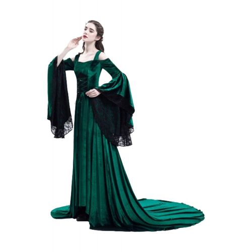  Keppler Womens Medieval Costume Renaissance Victorian Dress Floor Length Maxi Dress