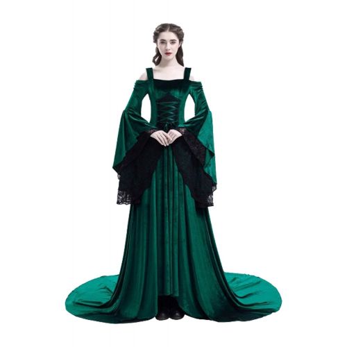  Keppler Womens Medieval Costume Renaissance Victorian Dress Floor Length Maxi Dress