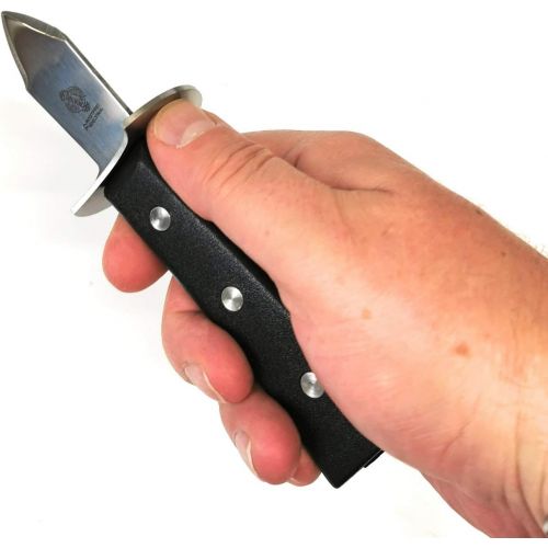  Kerafactum Austernmesser OEffner Austernoeffner 3 Fach genietet Handschutz Austernbrecher Auster Austern Messer fuer Muscheln oder Hartkase geeignet extra breiter Fingerschutz Oyster