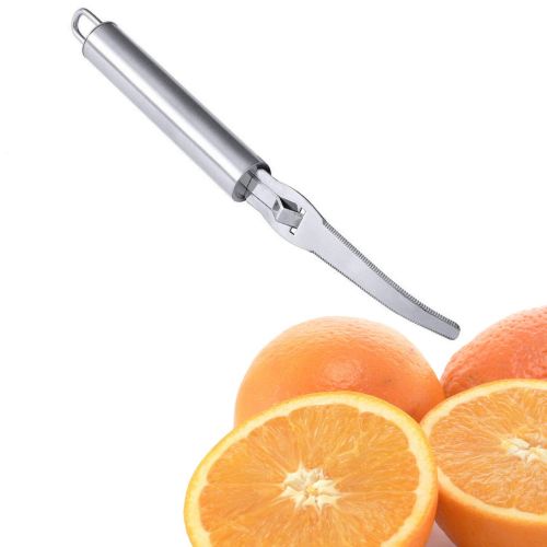  Kerafactum Orangenmesser mit beidseitiger Sage Zitrusfruchtmesser mit Ziselierhaken Citrus Zitronen Messer Orangen Pampelmusen Pomeranzen schalen und zieselieren aus Edelstahl 21 cm citrus kn