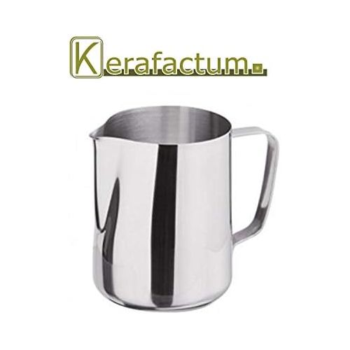  Kerafactum Aufschaumer Kannchen Milchaufschaumer Pitcher Milchkanne Milk Kanne Milch Sahnekannchen Milchkannchen Milchkanne aus Edelstahl 1,5 Liter