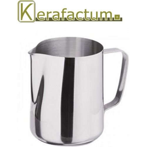  Kerafactum Aufschaumer Kannchen Milchaufschaumer Pitcher Milchkanne Milk Kanne Milch Sahnekannchen Milchkannchen Milchkanne aus Edelstahl 1,5 Liter