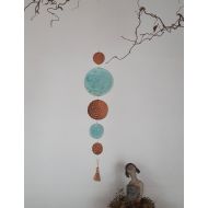 Keramikseele Ceramic wind chime boho in blue turquoise, window decorations, garden ceramics, garden decorations