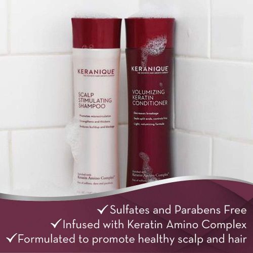  [아마존 핫딜] [아마존핫딜]Keranique Shampoo and Conditioner Set for Hair Growth and Thinning Hair | Keratin Hair Treatment | Keratin Amino Complex, Free of Sulfates, Dyes and Parabens, 8 Fl Oz