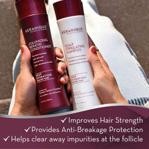  [아마존 핫딜] [아마존핫딜]Keranique Shampoo and Conditioner Set for Hair Growth and Thinning Hair | Keratin Hair Treatment | Keratin Amino Complex, Free of Sulfates, Dyes and Parabens, 8 Fl Oz