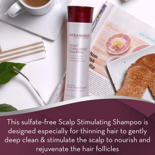  [아마존 핫딜] Keranique Scalp Stimulating Keratin Shampoo Deep Hydration for Thinning Hair, Hair Growth | Keratin Amino Complex, Free of Sulfates, Dyes and Parabens, 8 Fl Oz