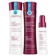 [아마존 핫딜] Keranique 60 Day Hair Boost Kit - Deep Hydration | Shampoo, Conditioner, and Follicle Boosting Serum | Keratin Amino Complex | Free of Sulfates, Dyes, and Parabens | Strengthens Th