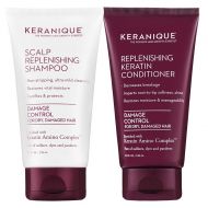 Keranique Damage Control Scalp Replenishing Shampoo and Conditioner Set, 8 Fl Oz - Keratin Amino Complex, Sulfate, Dyes and Parabens Free | Fortifies, Protects, Decrease Breakage,