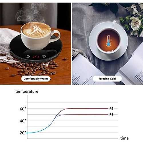  [아마존베스트]Kerjthu Coffee Mug Warmer, Smart Cup Warmer for Desk Beverage Warmer with 2 Temperature Setting Auto Shut Off Electric Tea Warmer & Candle Warmer Plate for Home Office Use