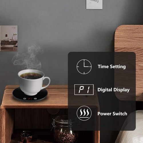  [아마존베스트]Kerjthu Coffee Mug Warmer, Smart Cup Warmer for Desk Beverage Warmer with 2 Temperature Setting Auto Shut Off Electric Tea Warmer & Candle Warmer Plate for Home Office Use