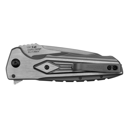  Kershaw Deadline Folding Pocket Knife (1087) 3.8 In. 8Cr13MoV Stainless Steel Blade with 2-Toned Handle, Features Reversible Deep Carry Clip and KVT Ball-Bearing Manual Opening Sys