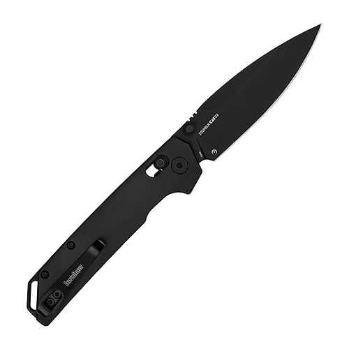  Kershaw Iridium Folding Pocket Knife, 3.4 inch D2 Steel Blade, DuraLock Locking Mechanism, Pocketclip