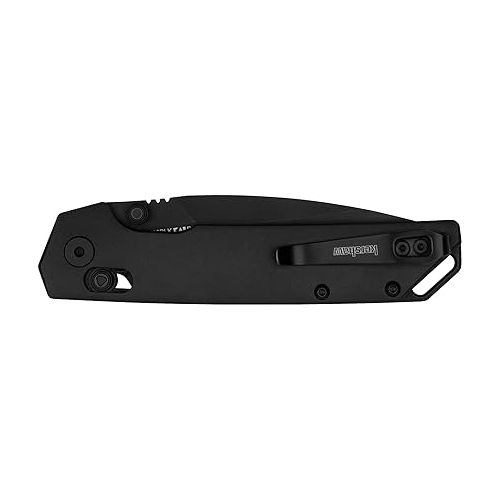  Kershaw Iridium Folding Pocket Knife, 3.4 inch D2 Steel Blade, DuraLock Locking Mechanism, Pocketclip