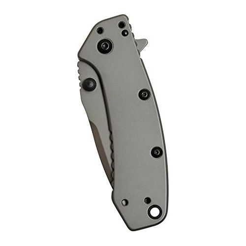  [아마존베스트]Kershaw Cryo Folding Knife (1555TI); 2.75” 8Cr13MoV Steel Blade, Stainless Steel Handle, Titanium Carbo-Nitride Coating, SpeedSafe Assisted Open, Frame Lock, 4-Position Deep-Carry