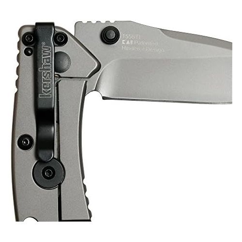  [아마존베스트]Kershaw Cryo Folding Knife (1555TI); 2.75” 8Cr13MoV Steel Blade, Stainless Steel Handle, Titanium Carbo-Nitride Coating, SpeedSafe Assisted Open, Frame Lock, 4-Position Deep-Carry