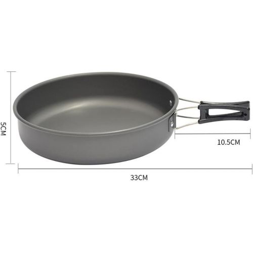  Kesoto Anodized Aluminum Camping Cookware,Backpacking Camping Fry Pans Pot for 2-3 Person - 22x5cm