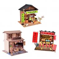 Kesoto 1/24 DIY Wooden Dollhouse Miniature Kits - Antique Chinese Shops with Delicious Foods