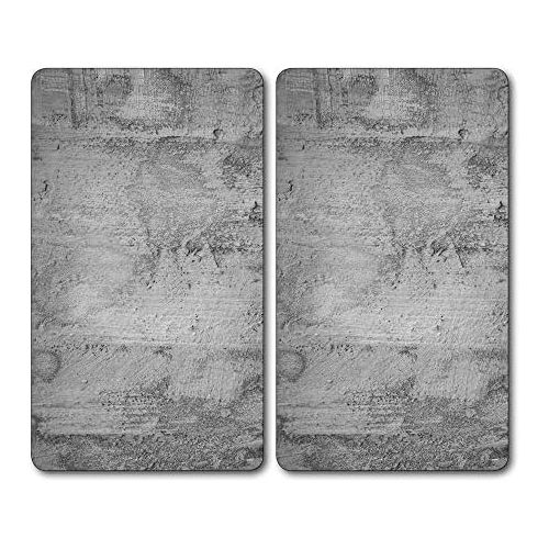  [아마존베스트]Kesper 36540 13 Multi Glass Chopping Board Concrete Design 52 x 30 x 0.8 cm Glass Grey Set of 2