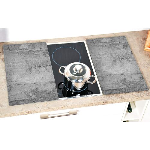  [아마존베스트]Kesper 36540 13 Multi Glass Chopping Board Concrete Design 52 x 30 x 0.8 cm Glass Grey Set of 2