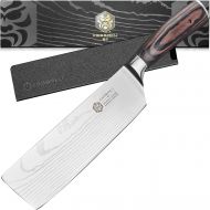 Kessaku 7-Inch Nakiri Vegetable Cleaver Knife - Samurai Series - Forged High Carbon 7Cr17MoV Stainless Steel - Pakkawood Handle with Blade Guard