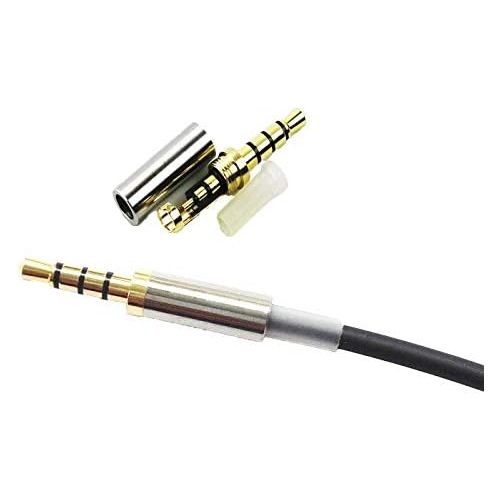  [아마존베스트]Ketdirect Gold 3.5mm 4Pole Male Repair headphone Jack Plug Metal Audio Soldering & Spring