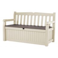 Keter Eden 70 Gal All Weather Outdoor Patio Storage Bench Deck Box , Beige/Brown