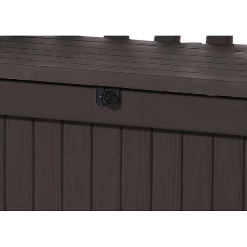  Keter Eden 70 Gal All Weather Outdoor Patio Storage Bench Deck Box , Beige/Brown