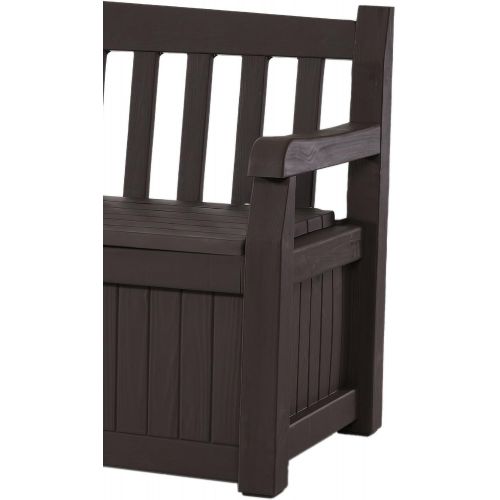  [아마존 핫딜] [아마존핫딜]Keter Eden 70 Gallon Storage Bench Deck Box for Patio Decor and Outdoor Seating, Brown