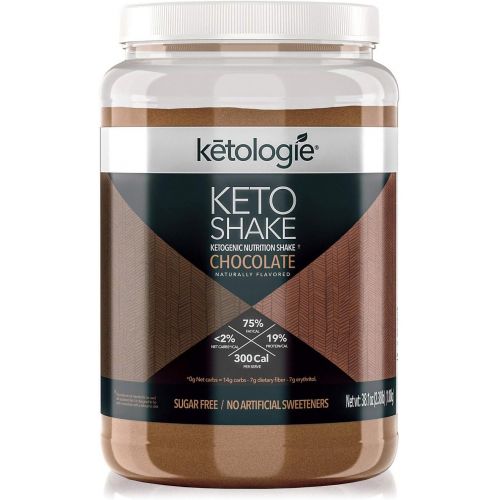  Ketologie Chocolate Keto Protein Shake | Best Ketogenic Nutritional Shake | Low Carb High Fat (LCHF) Keto Shake | Helps Burns Fat, Increases Energy & Kickstarts Ketosis