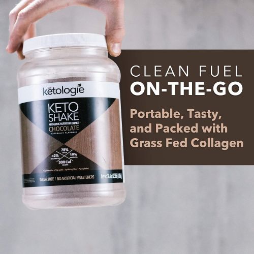  Ketologie Chocolate Keto Protein Shake | Best Ketogenic Nutritional Shake | Low Carb High Fat (LCHF) Keto Shake | Helps Burns Fat, Increases Energy & Kickstarts Ketosis