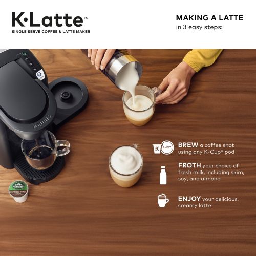  Keurig K-Latte Single Serve K-Cup Coffee and Latte Maker, Comes with Milk Frother, Compatible With all Keurig K-Cup Pods, Black