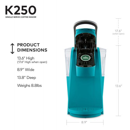  Keurig K250 Single Serve, K-Cup Pod Coffee Maker, Turquoise