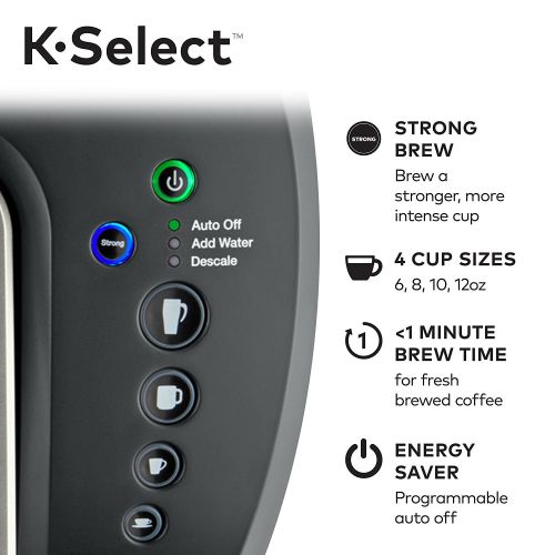  Keurig K-Select Single-Serve K-Cup Pod Coffee Maker Graphite