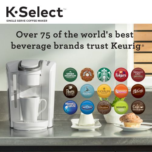  Keurig K-Select Single Serve, K-Cup Pod Coffee Maker, Matte White