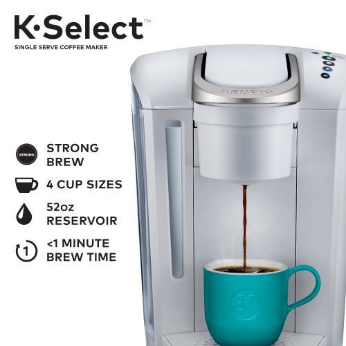  Keurig K-Select Single Serve, K-Cup Pod Coffee Maker, Matte White