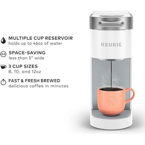  Keurig K- Slim Single Serve K-Cup Pod Coffee Maker, Multistream Technology, White