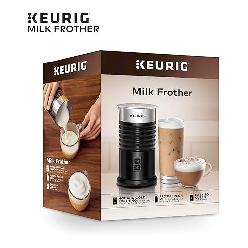  Keurig Standalone Frother Works Non-Dairy Milk, Hot and Cold Frothing, 6 Oz, Black