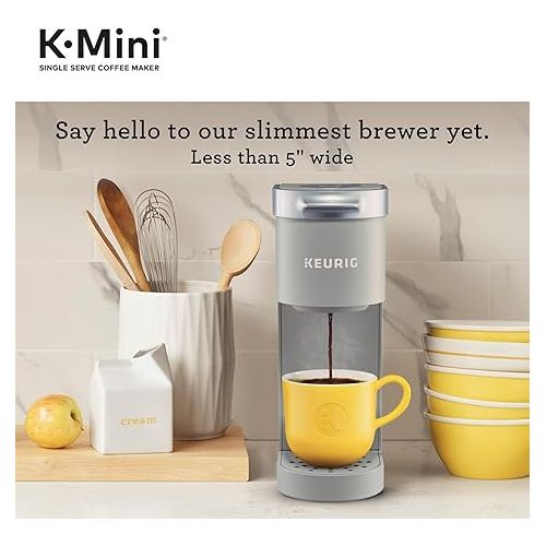  Keurig K-Mini Single Serve Coffee Maker, Studio Gray, 6 to 12 oz. Brew Sizes