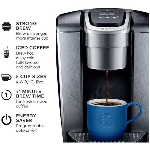  Keurig K-Elite Single-Serve K-Cup Pod Coffee Maker, Brushed Silver