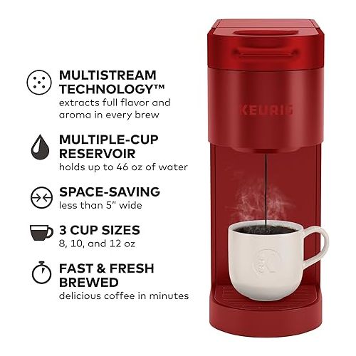  Keurig® K- Slim® Single Serve K-Cup Pod Coffee Maker, Multistream™ Technology, Scarlet Red