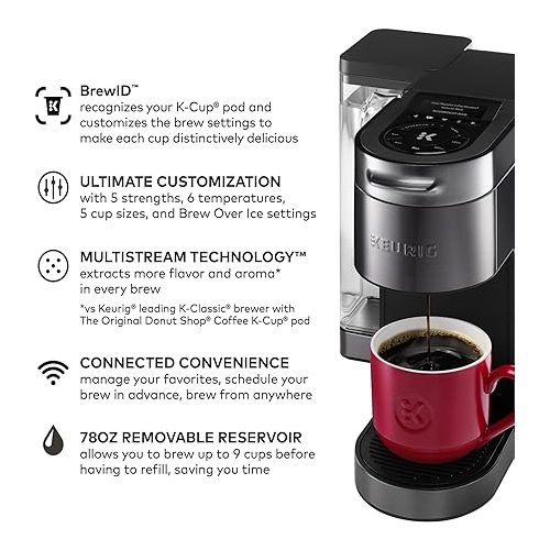  Keurig® K-Supreme Plus SMART Single Serve K-Cup Pod Coffee Maker, Black