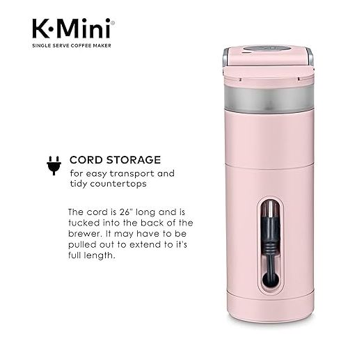  Keurig K-Mini Single Serve K-Cup Pod Coffee Maker, Dusty Rose, 6 to 12 oz. Brew Sizes